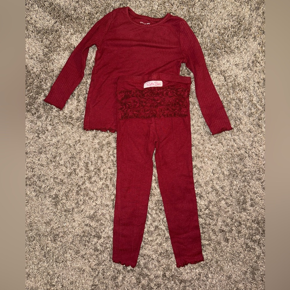 Ruffle Butts Red Kids Pajama Set